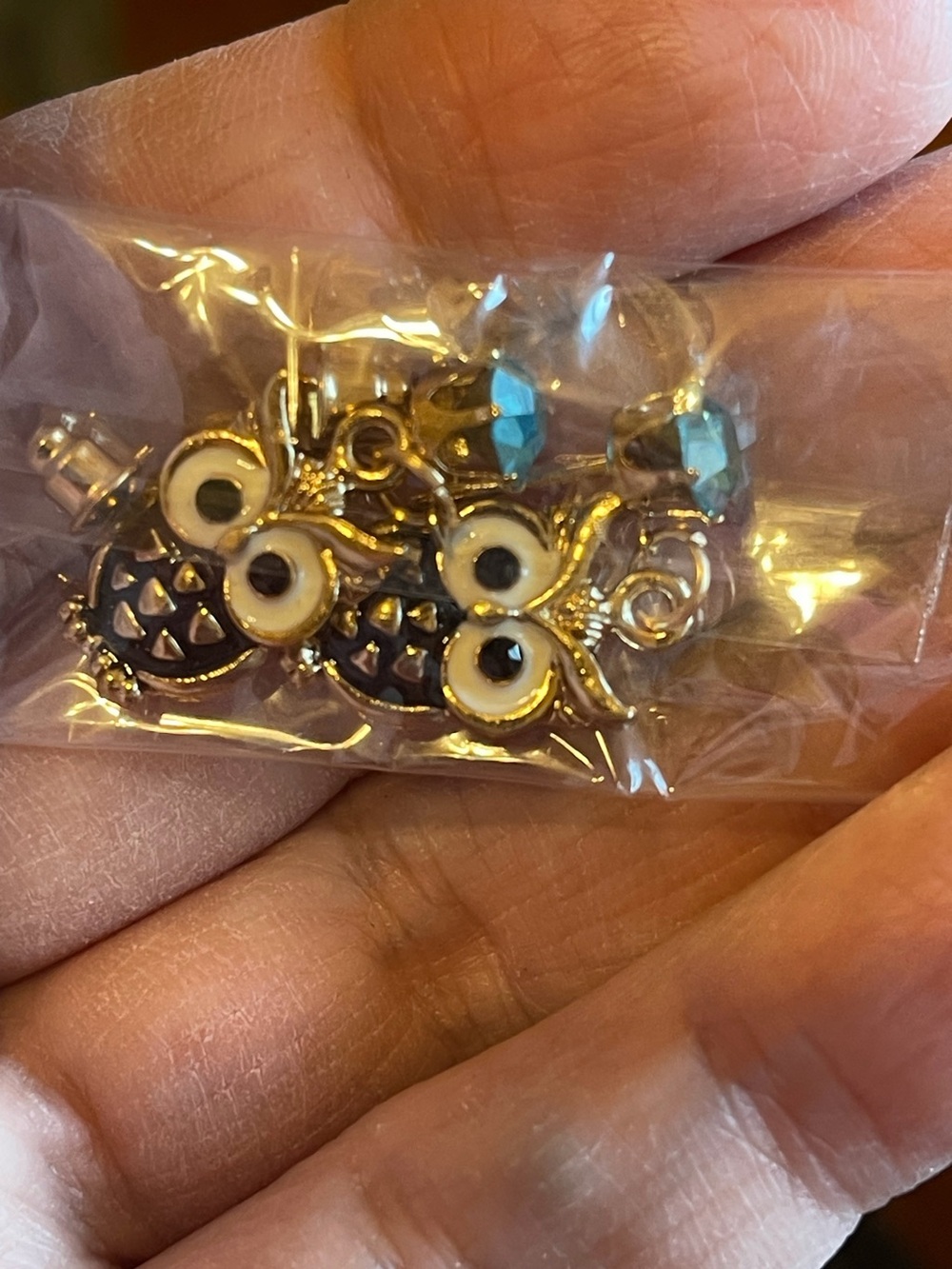 Gold Owl Charm Earrings with Teal Crystal Accents
NWOT - Picture 2 of 4